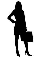 black silhouette woman purple shopping bag clipart walking png 9